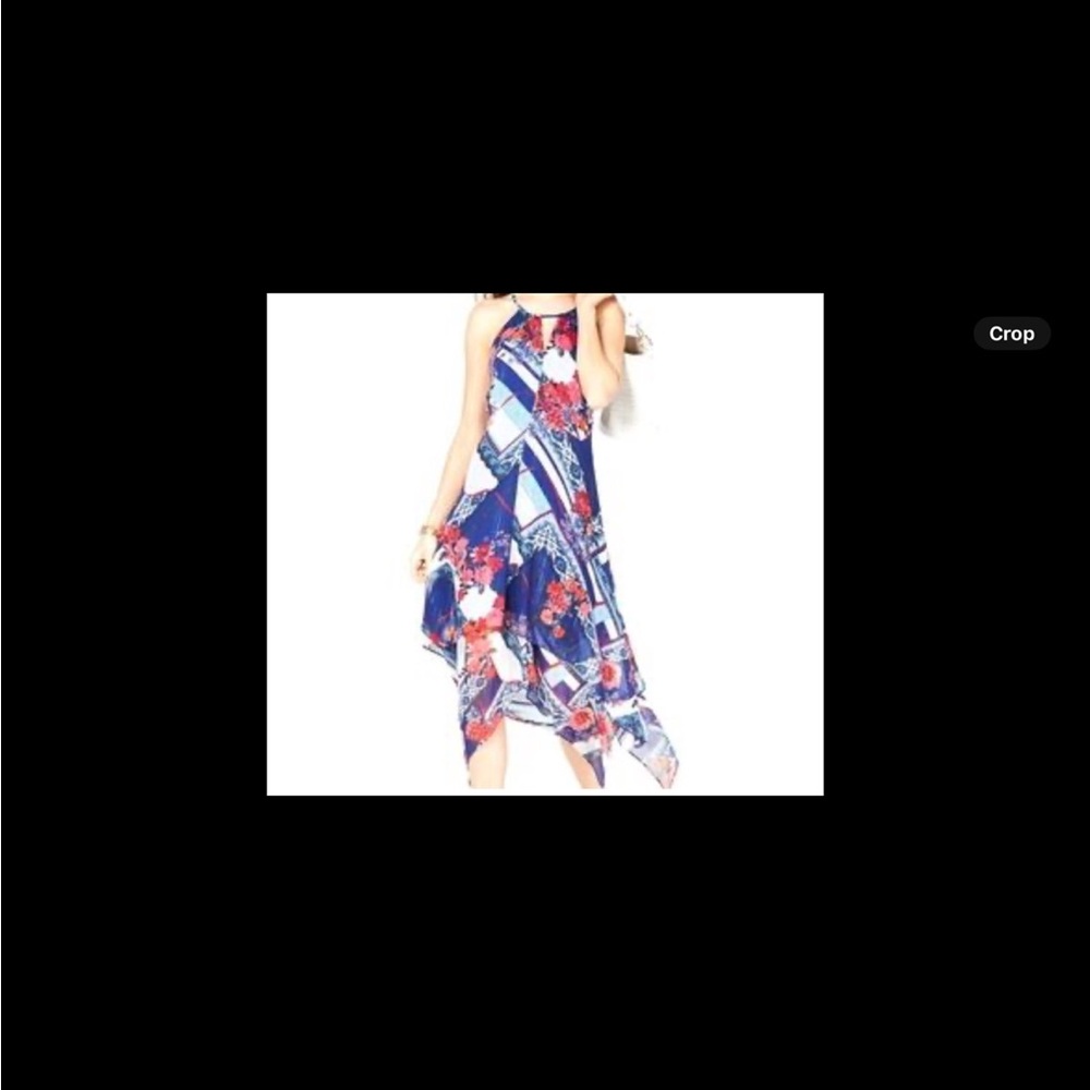 INC International Concepts Royal Blue Floral Print Dress